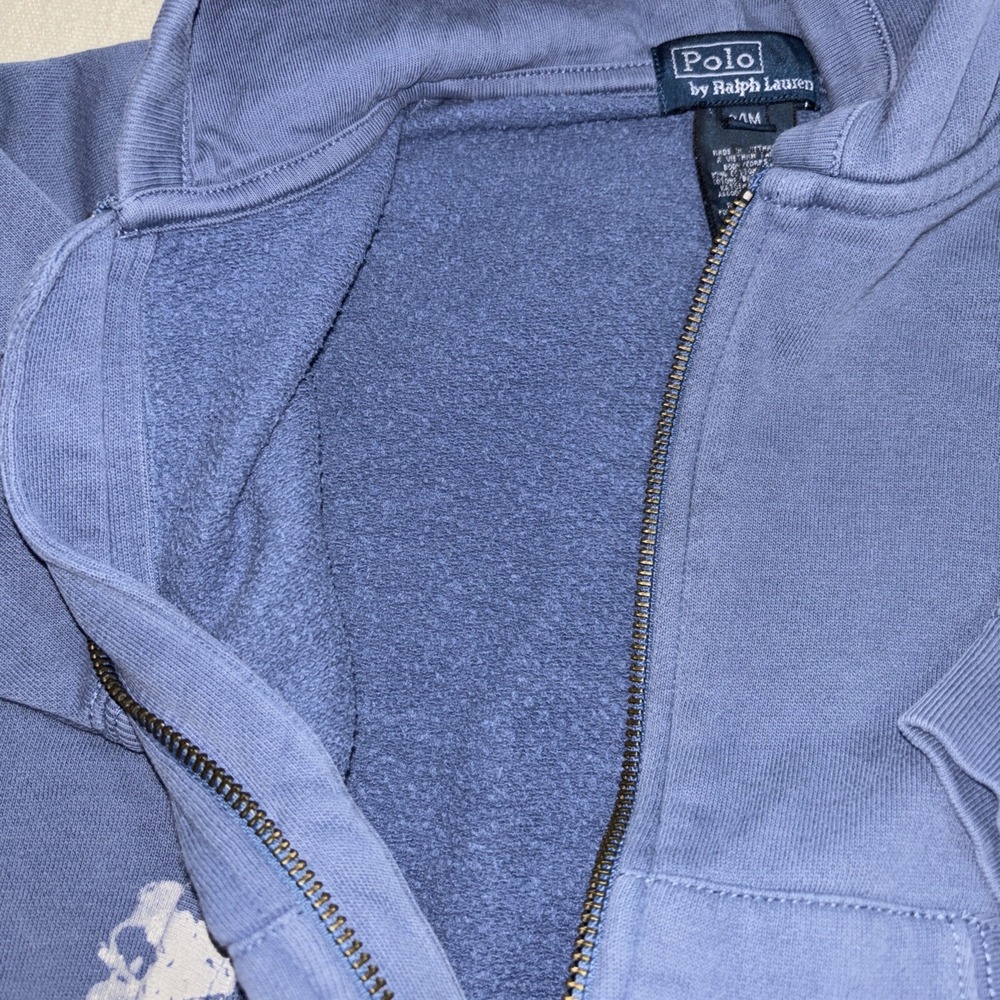Polo Ralph Lauren Big Logo Faded Blue Hoodie Infants 24 Months - Picture 4 of 4